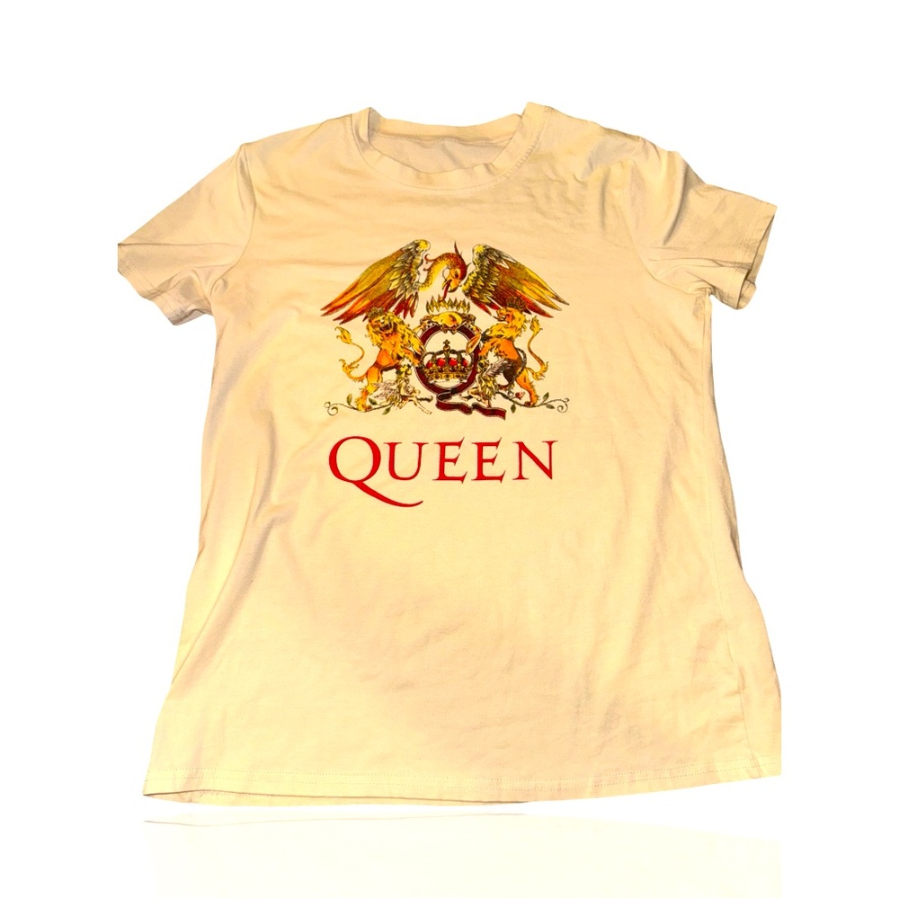 QUEEN: Official Logo Branded Tee: Freddy Mercury: Band Merch: Concert Shirt